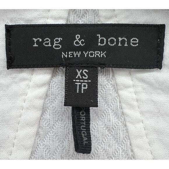 Rag & Bone Abby Jacket Womens XS White Cotton Relaxed Fit Open Belted Minimalist - Picture 10 of 13